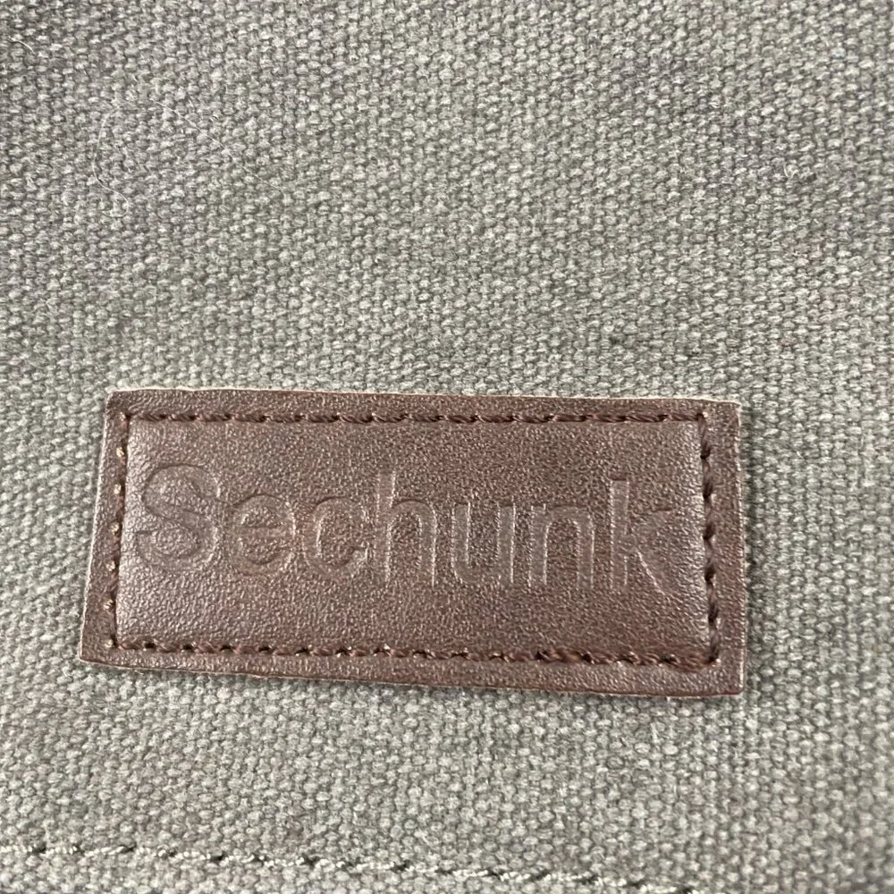 Sechunk Travel Crossbody Shoulder Bag Gray Canvas Front Flap Multiple Pockets